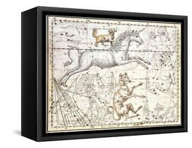 Constellations of Monoceros the Unicorn, Canis Major and Minor from A Celestial Atlas-A. Jamieson-Framed Stretched Canvas