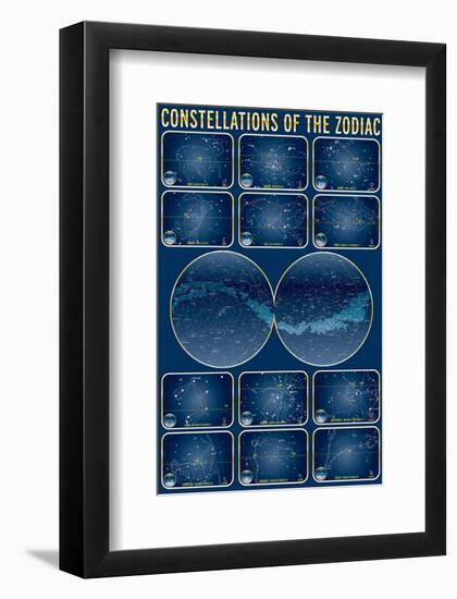 Constellations of the Zodiac-null-Framed Art Print