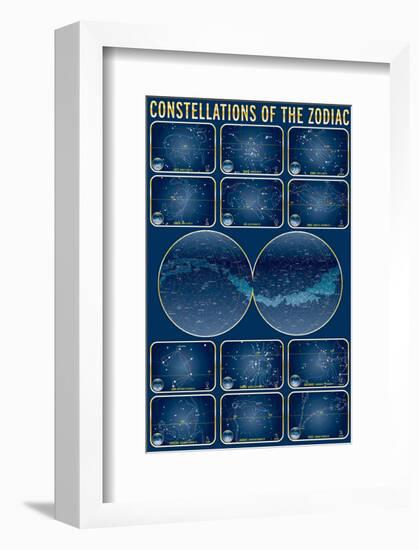 Constellations of the Zodiac-null-Framed Art Print