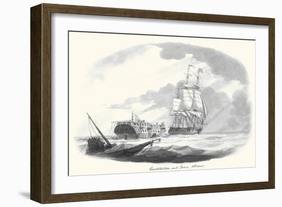 Constitution And Java-Thomas Birch-Framed Art Print