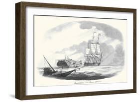 Constitution And Java-Thomas Birch-Framed Art Print