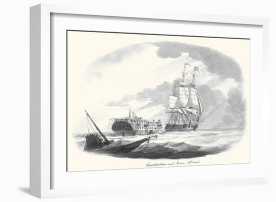 Constitution And Java-Thomas Birch-Framed Premium Giclee Print