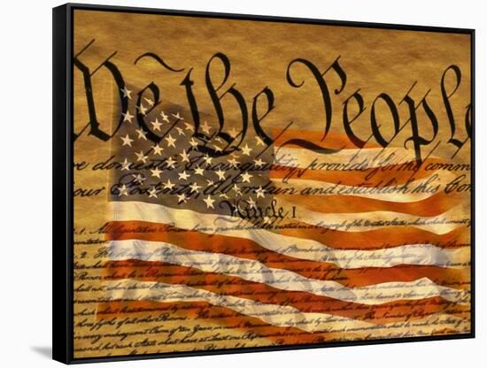 Constitution and U.S. Flag-Joseph Sohm-Framed Stretched Canvas