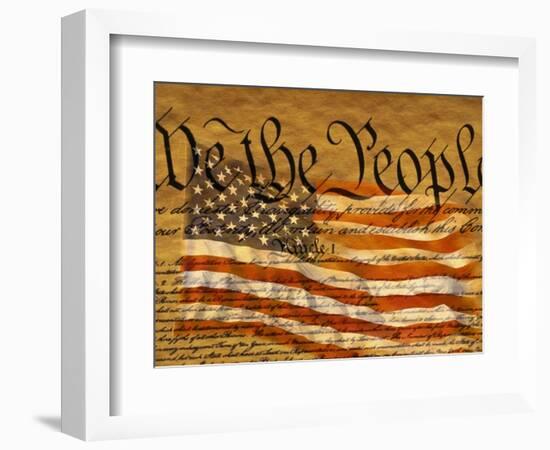 Constitution and U.S. Flag-Joseph Sohm-Framed Photographic Print