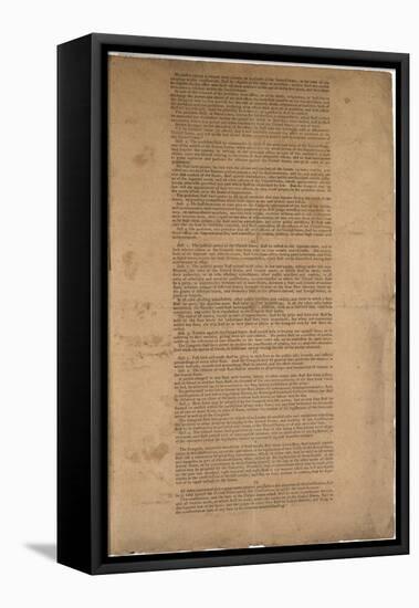 Constitution, First Printing, Printed by Dunlap and Claypoole, 17-19 September 1787-null-Framed Stretched Canvas