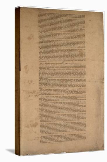 Constitution, First Printing, Printed by Dunlap and Claypoole, 17-19 September 1787-null-Stretched Canvas