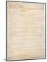 Constitution of the United States of America, First of Four Pages, 1787-null-Mounted Art Print