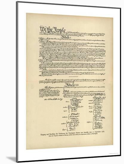 Constitution of the United States-null-Mounted Photographic Print