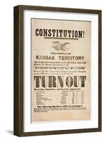 Constitution! the People of the Kansas Territory are Requested to Assemble..., Printed by E. C.…-null-Framed Giclee Print