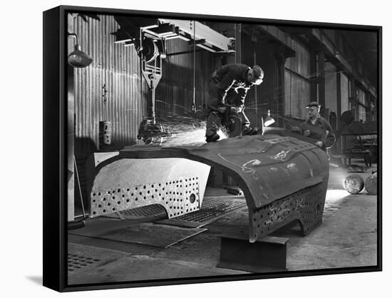 Constructing a Dragline Bucket, Edgar Allens Steel Foundry, Sheffield, South Yorkshire, 1962-Michael Walters-Framed Stretched Canvas