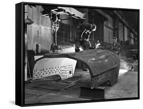 Constructing a Dragline Bucket, Edgar Allens Steel Foundry, Sheffield, South Yorkshire, 1962-Michael Walters-Framed Stretched Canvas