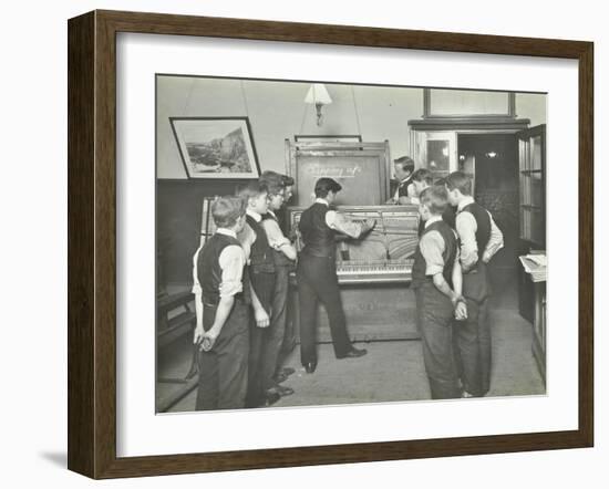 Constructing a Piano, Benthal Road Evening Institute, London, 1914-null-Framed Premium Photographic Print