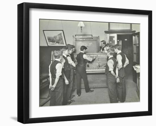 Constructing a Piano, Benthal Road Evening Institute, London, 1914-null-Framed Premium Photographic Print