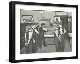 Constructing a Piano, Benthal Road Evening Institute, London, 1914-null-Framed Premium Photographic Print