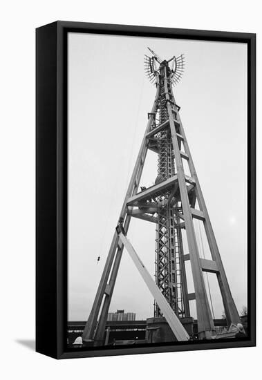 Constructing Seattle's Space Needle-null-Framed Stretched Canvas