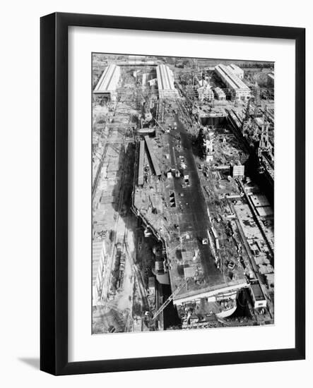 Constructing USS Forrestal-null-Framed Photographic Print