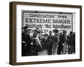 Construction Area: Extreme Danger, Positively No Admittance, Keep Out, at Grand Coulee Dam-Margaret Bourke-White-Framed Photographic Print