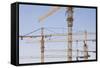 Construction Cranes in Central Doha.-Jon Hicks-Framed Stretched Canvas