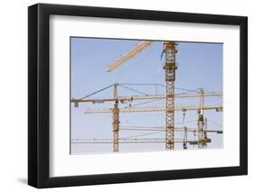 Construction Cranes in Central Doha.-Jon Hicks-Framed Photographic Print