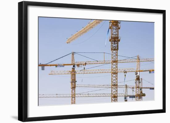 Construction Cranes in Central Doha.-Jon Hicks-Framed Photographic Print