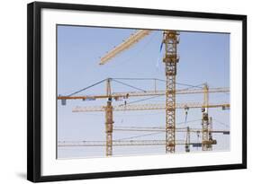 Construction Cranes in Central Doha.-Jon Hicks-Framed Photographic Print