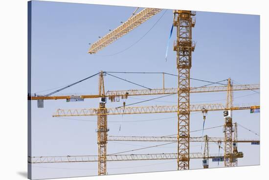 Construction Cranes in Central Doha.-Jon Hicks-Stretched Canvas