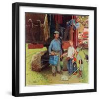 "Construction Crew", August 21,1954-Norman Rockwell-Framed Giclee Print