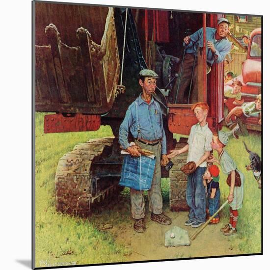 "Construction Crew", August 21,1954-Norman Rockwell-Mounted Giclee Print