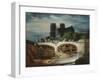 Construction du pont de l'Archevêché, vers 1828-null-Framed Giclee Print