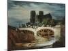 Construction du pont de l'Archevêché, vers 1828-null-Mounted Giclee Print