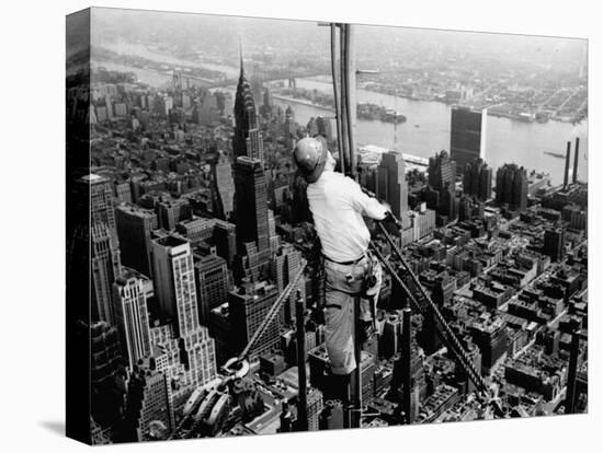 Construction for the Empire State Building's New 217 Foot Multiple Television Tower-null-Stretched Canvas