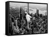 Construction for the Empire State Building's New 217 Foot Multiple Television Tower-null-Framed Stretched Canvas