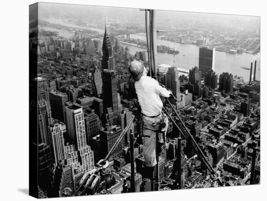 Construction for the Empire State Building's New 217 Foot Multiple Television Tower-null-Stretched Canvas