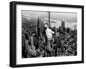 Construction for the Empire State Building's New 217 Foot Multiple Television Tower-null-Framed Premium Photographic Print