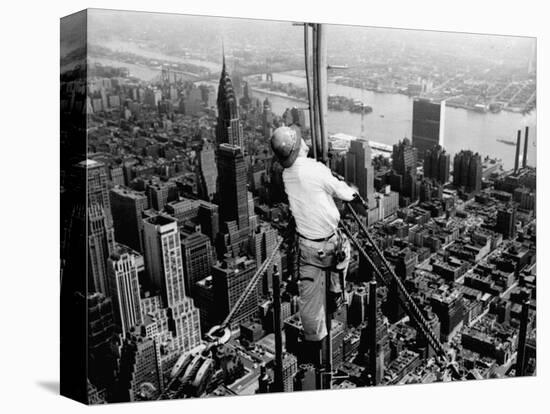 Construction for the Empire State Building's New 217 Foot Multiple Television Tower-null-Stretched Canvas