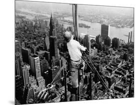 Construction for the Empire State Building's New 217 Foot Multiple Television Tower-null-Mounted Photographic Print