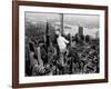 Construction for the Empire State Building's New 217 Foot Multiple Television Tower-null-Framed Photographic Print