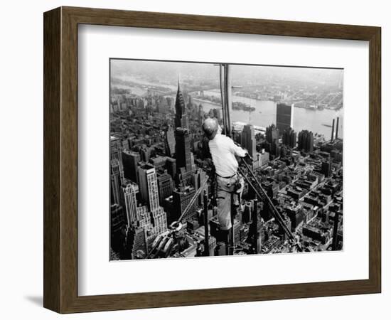 Construction for the Empire State Building's New 217 Foot Multiple Television Tower-null-Framed Photographic Print