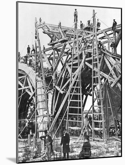 Construction of a Bridge in France, c.1850-60-Charles Clifford-Mounted Photographic Print