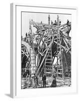 Construction of a Bridge in France, c.1850-60-Charles Clifford-Framed Photographic Print