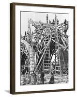 Construction of a Bridge in France, c.1850-60-Charles Clifford-Framed Photographic Print