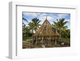 Construction of a traditional house, Ouvea, Loyalty Islands, New Caledonia, Pacific-Michael Runkel-Framed Photographic Print