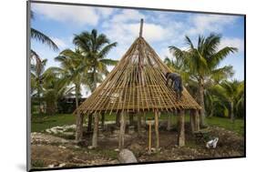 Construction of a traditional house, Ouvea, Loyalty Islands, New Caledonia, Pacific-Michael Runkel-Mounted Photographic Print