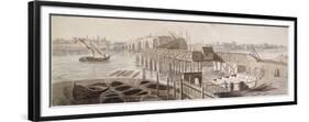 Construction of Blackfriars Bridge, C1762-Francis Grose-Framed Premium Giclee Print