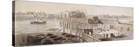 Construction of Blackfriars Bridge, C1762-Francis Grose-Stretched Canvas