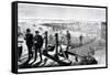 Construction of Brooklyn Bridge, New York-null-Framed Stretched Canvas