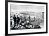 Construction of Brooklyn Bridge, New York-null-Framed Premium Giclee Print