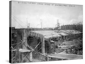 Construction of Crosley Field, Cincinatti Reds, Baseball Photo - Cincinnati, OH-Lantern Press-Stretched Canvas
