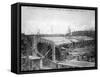 Construction of Crosley Field, Cincinatti Reds, Baseball Photo - Cincinnati, OH-Lantern Press-Framed Stretched Canvas