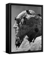 Construction of George Washington Section of Mt. Rushmore Monument-Alfred Eisenstaedt-Framed Stretched Canvas
